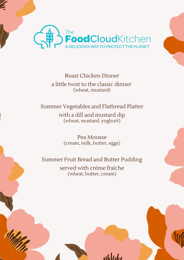 The menu for August's Supper Club at Richmond Barracks